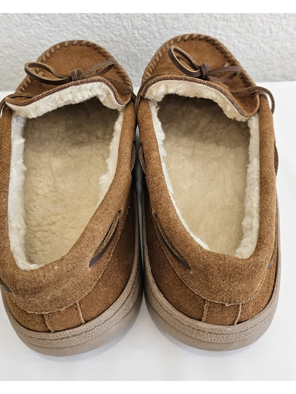 Bass Men’s Brown Moccasin Slippers Size 7M